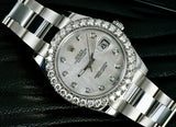Rolex Datejust 41mm Stainless Steel Custom Mop Diamond Dial 116334 5.10 TCW Diamond Bezel