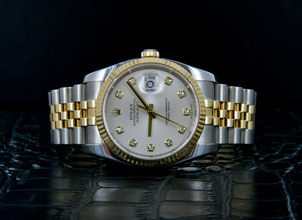 Rolex Datejust 36mm Two Tone Factory Diamond Dial 16233 – Zeidman's