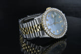 Rolex Datejust 36mm 18k Gold & Steel w/ Blue Mother of Pearl Diamond Dial 16233