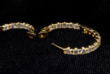 14K YELLOW GOLD 2.87 CTW VS DIAMOND INSIDE-OUT HOOP EARRINGS 0.75"