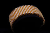 14K YELLOW GOLD 36.00 CTW LADIES DIAMOND WIDE FLEX BRACELET 8"