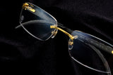 CARTIER WHITE BUFFALO HORN CT0046O-001 RIMLESS EYEGLASSES 53MM GOLD-TONE