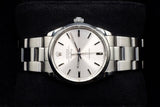 ROLEX AIR-KING 34MM STAINLESS STEEL SILVER STICK DIAL SMOOTH BEZEL OYSTER BRACELET 5500