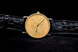 CORUM $20 DOUBLE EAGLE COIN WATCH 35MM 18K YELLOW GOLD 1898 LIBERTY COIN BLACK LEATHER STRAP AUTOMATIC