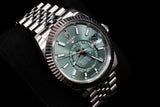 ROLEX SKY-DWELLER 42MM OYSTERSTEEL & 18K WHITE GOLD MINT GREEN DIAL FLUTED BEZEL JUBILEE BRACELET 336934 2024