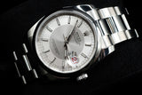ROLEX DATEJUST 36MM STAINLESS STEEL SILVER TUXEDO DIAL ROULETTE DATE SMOOTH BEZEL OYSTER BRACELET 116200