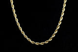 10K YELLOW GOLD HOLLOW ROPE CHAIN NECKLACE 26"