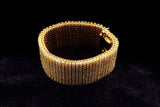 14K YELLOW GOLD 36.00 CTW LADIES DIAMOND WIDE FLEX BRACELET 8"