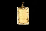 14K YELLOW GOLD 1.40 CTW DIAMOND 10G .9999 FINE GOLD LADY FORTUNE BAR PENDANT