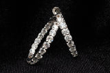 14K WHITE GOLD 4.68 CTW ROUND DIAMOND INSIDE-OUT HOOP EARRINGS 1"
