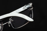 CARTIER WHITE BUFFALO HORN CT0046O-002 RIMLESS EYEGLASSES 53MM SILVER-TONE