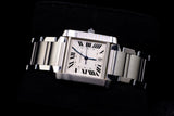 CARTIER TANK FRANÇAISE LARGE STAINLESS STEEL SILVER ROMAN DIAL DATE W51002Q3