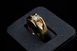 14K YELLOW GOLD 1.02 CTW MEN'S ROUND DIAMOND SOLITAIRE RING