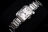 CARTIER TANK ANGLAISE SMALL STAINLESS STEEL SILVER ROMAN DIAL QUARTZ W5310022