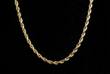 10K YELLOW GOLD HOLLOW ROPE CHAIN NECKLACE 24"