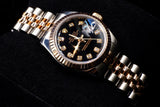 ROLEX LADY-DATEJUST 26MM OYSTERSTEEL & 18K EVEROSE GOLD BLACK DIAMOND DIAL FLUTED BEZEL JUBILEE BRACELET 179171