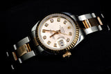 ROLEX LADY-DATEJUST 26MM OYSTERSTEEL & 18K EVEROSE GOLD BLACK DIAMOND DIAL FLUTED BEZEL JUBILEE BRACELET 179171 (Copy)