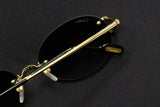 CARTIER SPLIT C CT0551S-007 RIMLESS SUNGLASSES 55MM GOLD-TONE GREEN TURQUOISE FACTORY LENSES