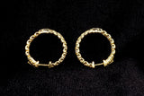 14K YELLOW GOLD 2.87 CTW VS DIAMOND INSIDE-OUT HOOP EARRINGS 0.75"