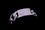 18K WHITE GOLD 15.00 CTW DIAMOND CUBAN LINK BRACELET 8"