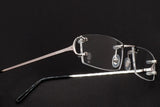 CARTIER BIG C CT0092O-002 RIMLESS EYEGLASSES 53MM SILVER-TONE