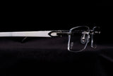 CARTIER WHITE BUFFALO HORN CT0046O-002 RIMLESS EYEGLASSES 53MM SILVER-TONE