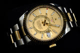 ROLEX SKY-DWELLER 42MM TWO-TONE OYSTERSTEEL & 18K YELLOW GOLD CHAMPAGNE DIAL OYSTER BRACELET 326933