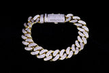 10K YELLOW GOLD DIAMOND CUBAN LINK BRACELET 8.25"