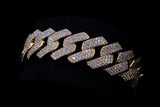10K YELLOW GOLD 11.34 CTW PAVÉ DIAMOND CUBAN LINK BRACELET 8.25"