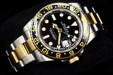 ROLEX GMT-MASTER II 40MM TWO-TONE STAINLESS STEEL & 18K YELLOW GOLD BLACK DIAL CERAMIC BEZEL OYSTER BRACELET 116713LN