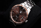 TAG HEUER CARRERA CALIBRE 5 39MM STAINLESS STEEL BROWN DIAL BROWN BEZEL STEEL BRACELET WV211N.BA0787
