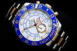 ROLEX YACHT-MASTER II 44MM TWO-TONE OYSTERSTEEL & 18K EVEROSE GOLD WHITE DIAL BLUE CERACHROM BEZEL OYSTER BRACELET 116681