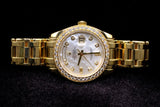 ROLEX DAY-DATE MASTERPIECE 39MM 18K YELLOW GOLD MOTHER OF PEARL DIAMOND DIAL 18948