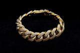 10K YELLOW GOLD 7.50 CTW DIAMOND CUBAN LINK BRACELET 8"