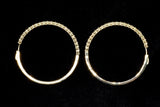 14K YELLOW GOLD 5.00 CTW ROUND DIAMOND SHARED PRONG HOOP EARRINGS 2"