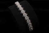 14K WHITE GOLD 2.57 CTW LADIES DIAMOND OVAL LINK BRACELET 7.5"
