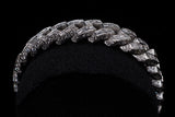 14K WHITE GOLD 24.40 CTW BAGUETTE & ROUND DIAMOND CUBAN LINK BRACELET 8"
