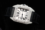 CARTIER SANTOS 100 XL ICED OUT 15.76 CTW CUSTOM DIAMOND WATCH W20073X8