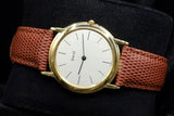 PIAGET ALTIPLANO 30MM 18K YELLOW GOLD SILVER DIAL BLACK HANDS MANUAL WIND