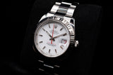ROLEX DATEJUST TURN-O-GRAPH 36MM STAINLESS STEEL & 18K WHITE GOLD WHITE STICK DIAL OYSTER BRACELET 116264
