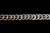 18K TRI-COLOR GOLD LADIES DIAMOND SLINKY BRACELET 7"