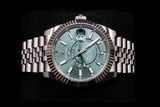 ROLEX SKY-DWELLER 42MM OYSTERSTEEL & 18K WHITE GOLD MINT GREEN DIAL FLUTED BEZEL JUBILEE BRACELET 336934 2024