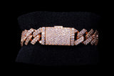 10K ROSE GOLD 9.20 CTW DIAMOND CUBAN LINK BRACELET 6.75"