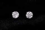 14K WHITE GOLD 1.76 CTW ROUND DIAMOND STUD EARRINGS