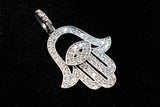14K WHITE GOLD 0.72 CTW DIAMOND HAMSA HAND PENDANT