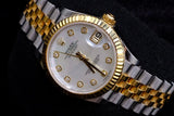ROLEX DATEJUST 31MM 18K YELLOW GOLD & STEEL MOTHER OF PEARL DIAMOND DIAL JUBILEE 278273