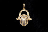14K YELLOW GOLD 0.84 CTW DIAMOND HAMSA HAND PENDANT