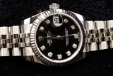 ROLEX DATEJUST 31MM STAINLESS STEEL BLACK DIAMOND DIAL JUBILEE 178274