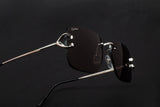 CARTIER SPLIT C CT0330S-004 RIMLESS SUNGLASSES 59MM SILVER-TONE GREY FACTORY LENSES