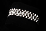ROLEX DAY-DATE II 41MM 18K WHITE GOLD SILVER ROMAN DIAL FLUTED BEZEL PRESIDENT BRACELET 218239